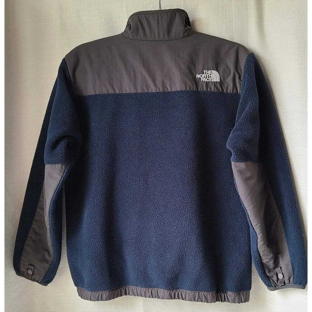 The North Face Denali Fleece Jacket Boys Large Blue Gray Polartec Full Zip